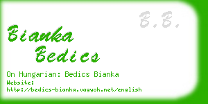 bianka bedics business card